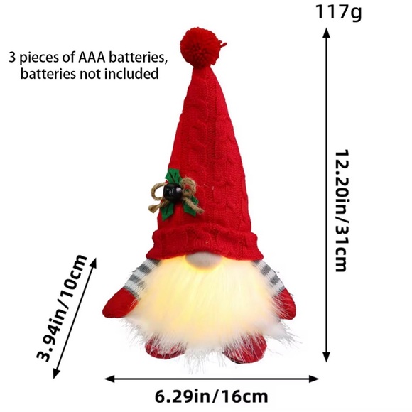 LED Light Up Christmas Gnome Set Nordic Tomte Santa Decoration Holiday Gift - Picture 2 of 3